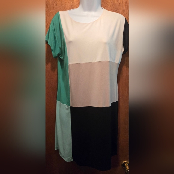 Donna Morgan beautiful color block shirt szL - Picture 3 of 7